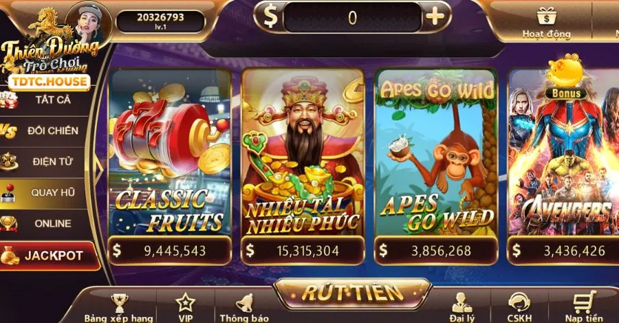 Hình ảnh trò chơi máy đánh bạc ae3888 với biểu tượng jackpot và tiền vàng